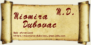 Miomira Dubovac vizit kartica